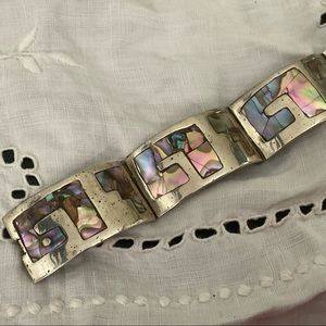 Sterling Abalone Bracelet Mexico Mid-Century Modern